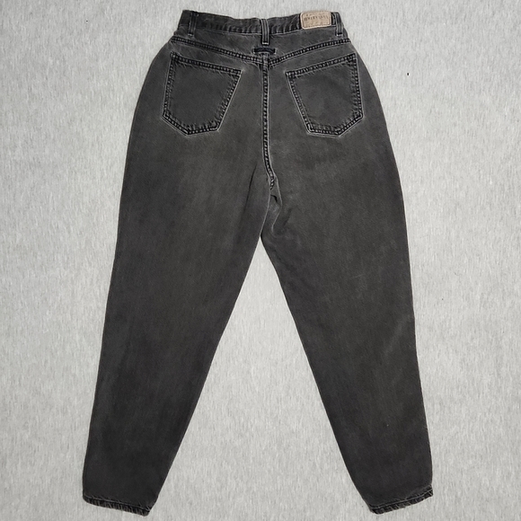 Vintage Brittania Gray Black Denim High Rise Baggy Tapered Leg "Mom" Jeans - Picture 5 of 17
